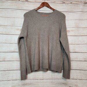 J. CREW Extra Soft Crewneck Sweater Women's Brown Long Sleeve Wool Blend Size S
